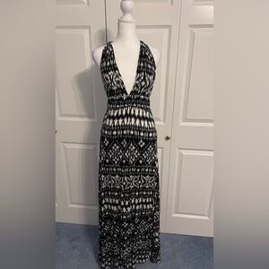 Aqua Black and White Maxi dress